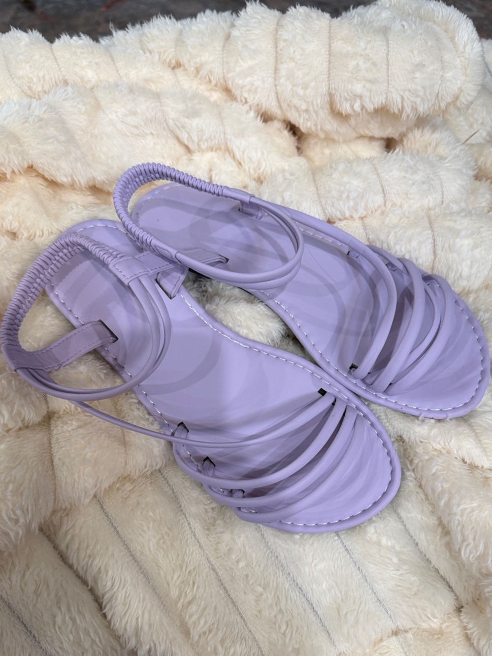 Lilac Strappy Women's Sandals - Lightweight Summer Flat